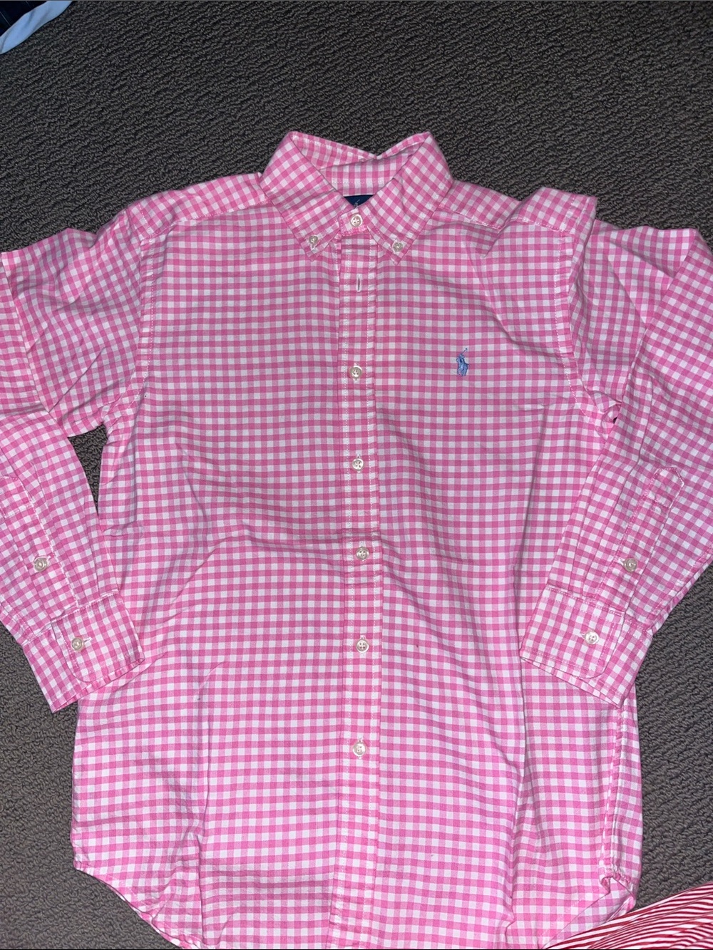Ralph Lauren Pink Gingham Button-Down Shirt for Boys M (10-12)